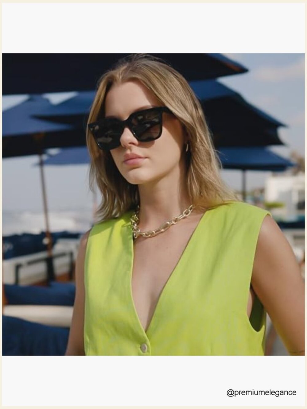 Large Square Polarized Sunglasses Trendy Retro Classic UV400 - Picture 2 of 7